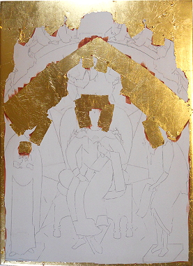 aufgelegtes Blattgold aufgelegtes Blattgold
