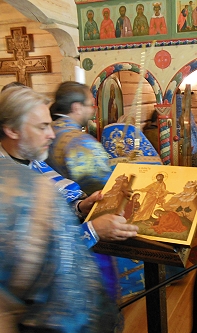 Xairete - gegrüßet seid ihr! Ikone in der russischen Friedhofskapelle Xairete - gegrüßet seid ihr! Ikone in der russischen Friedhofskapelle